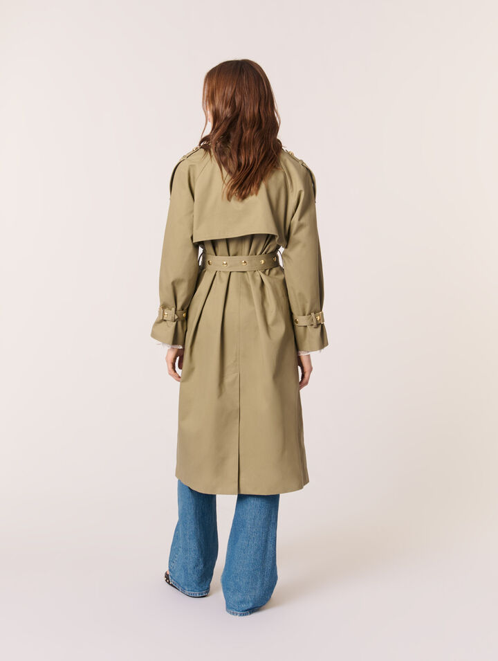 Removable collar stud trench coat