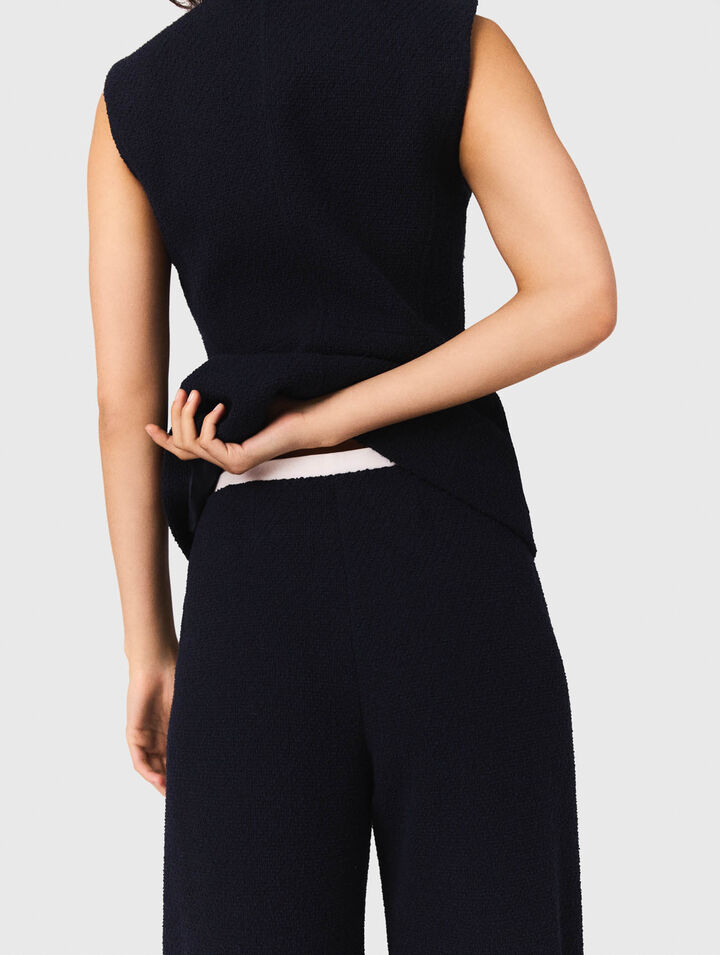 Straight-leg tweed trousers
