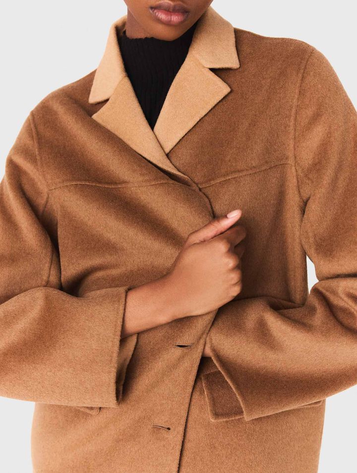 Double-faced mid-length coat