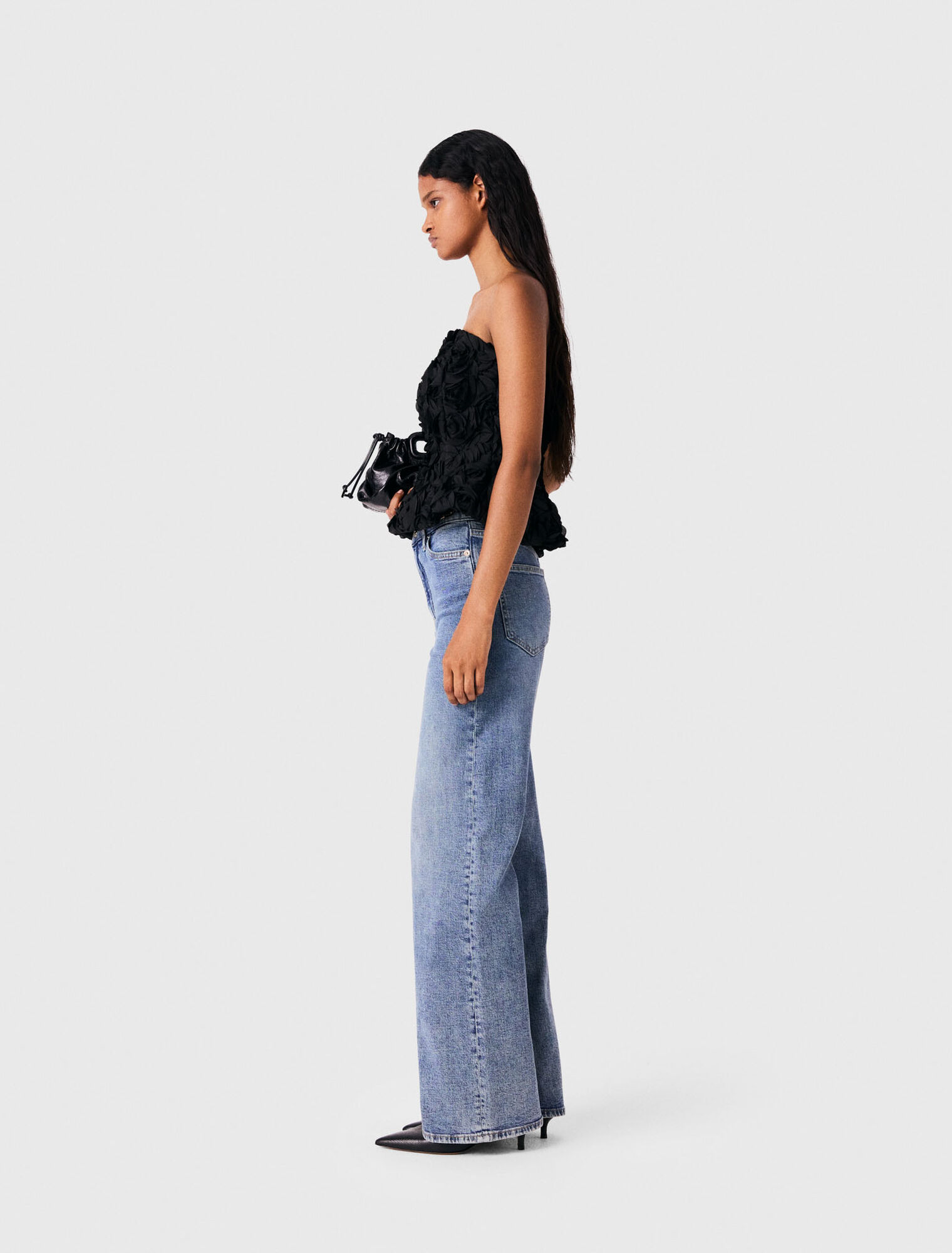 Flower-embellished top