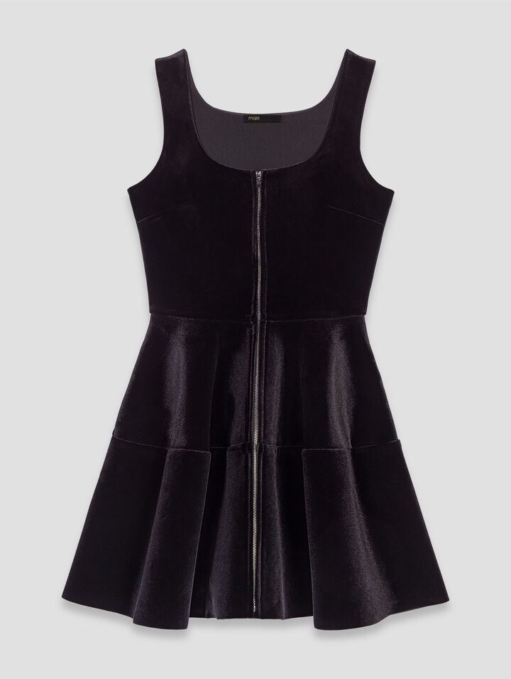 Short velvet skater dress