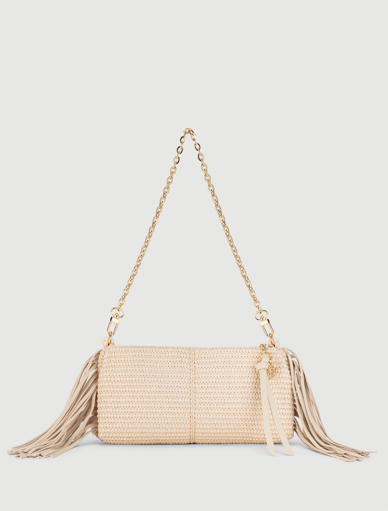 Miss M raffia-look clutch bag