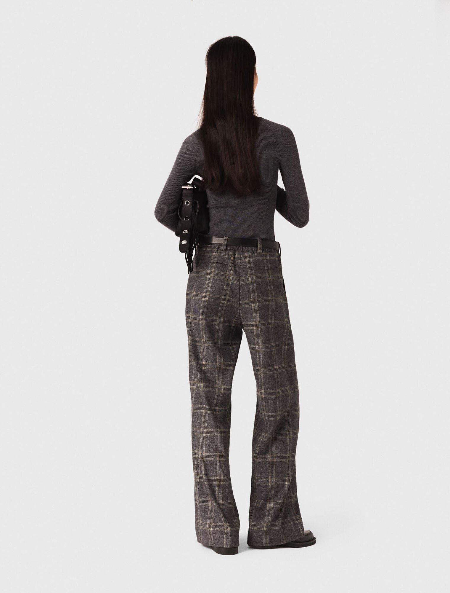 Checked suit trousers