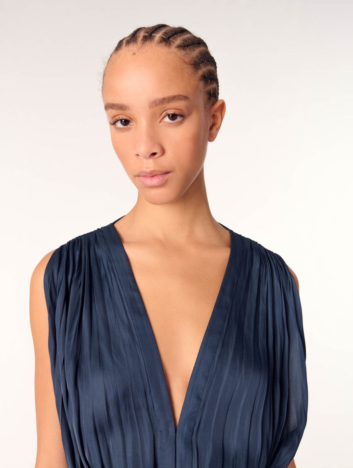 Pleated maxi dress