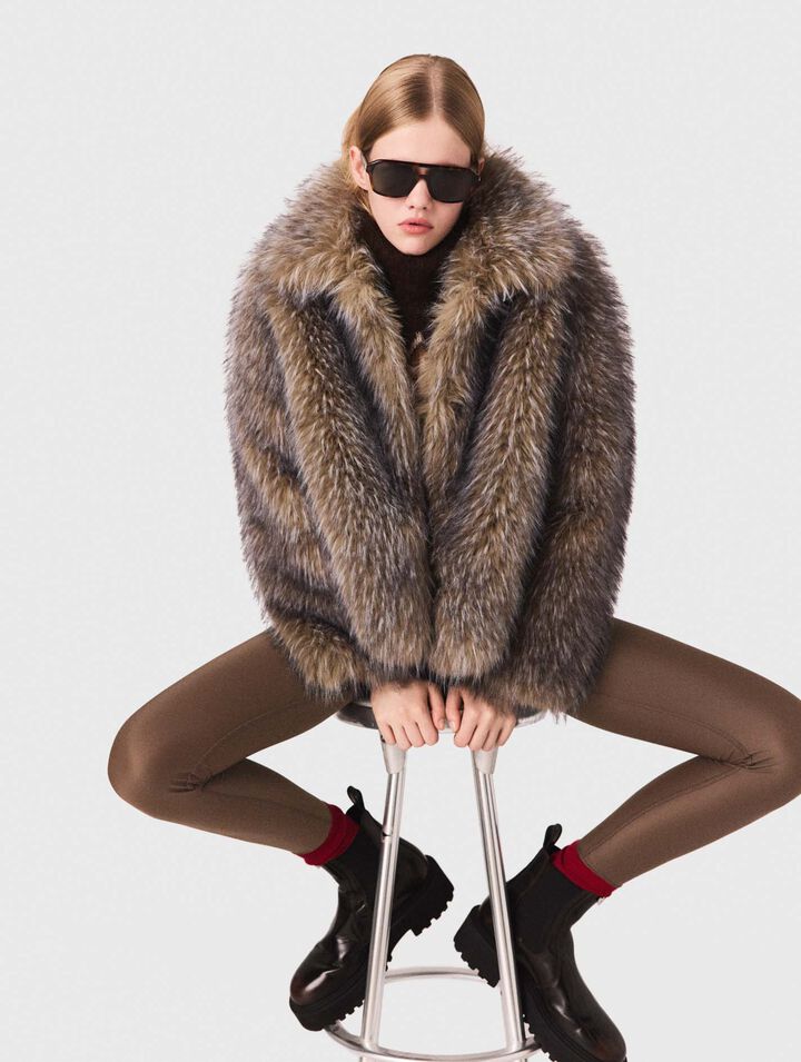 Short faux fur coat