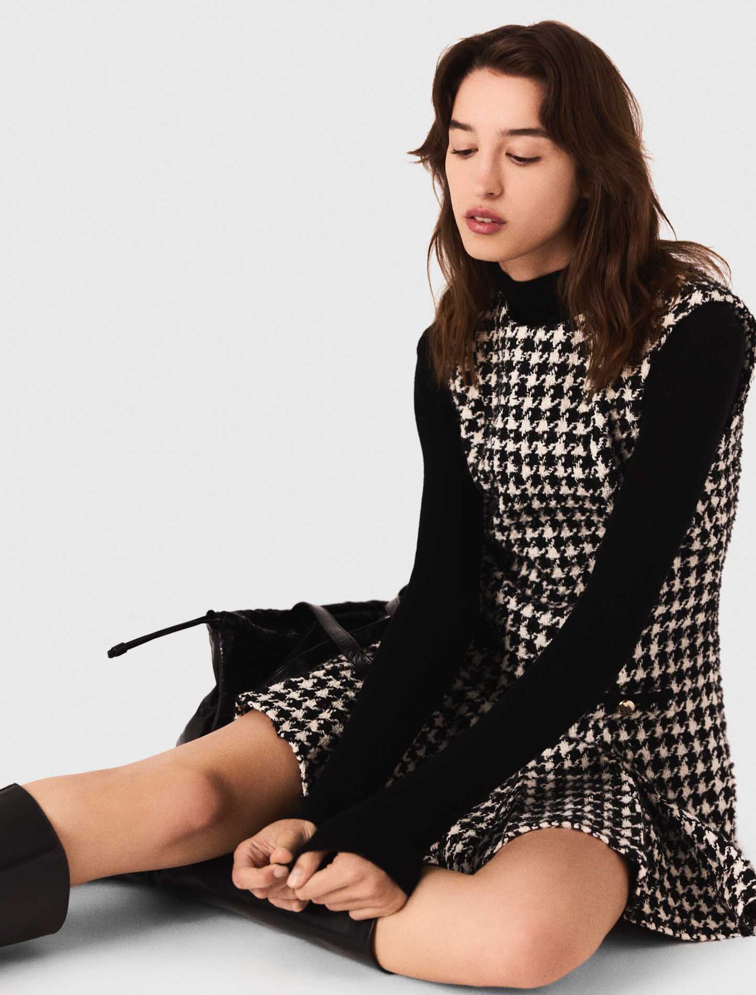 Flared tweed dress