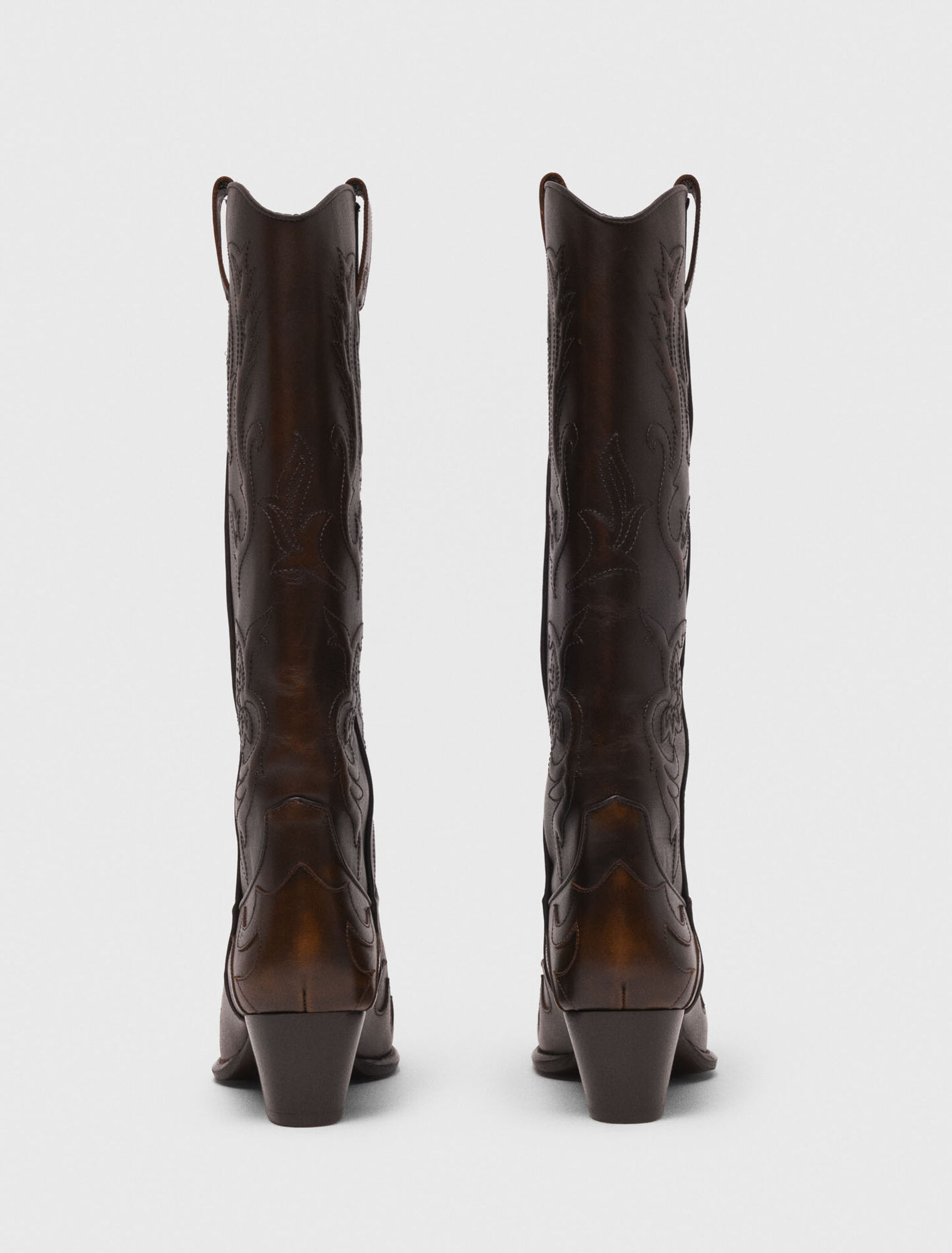 Leather cowboy boots
