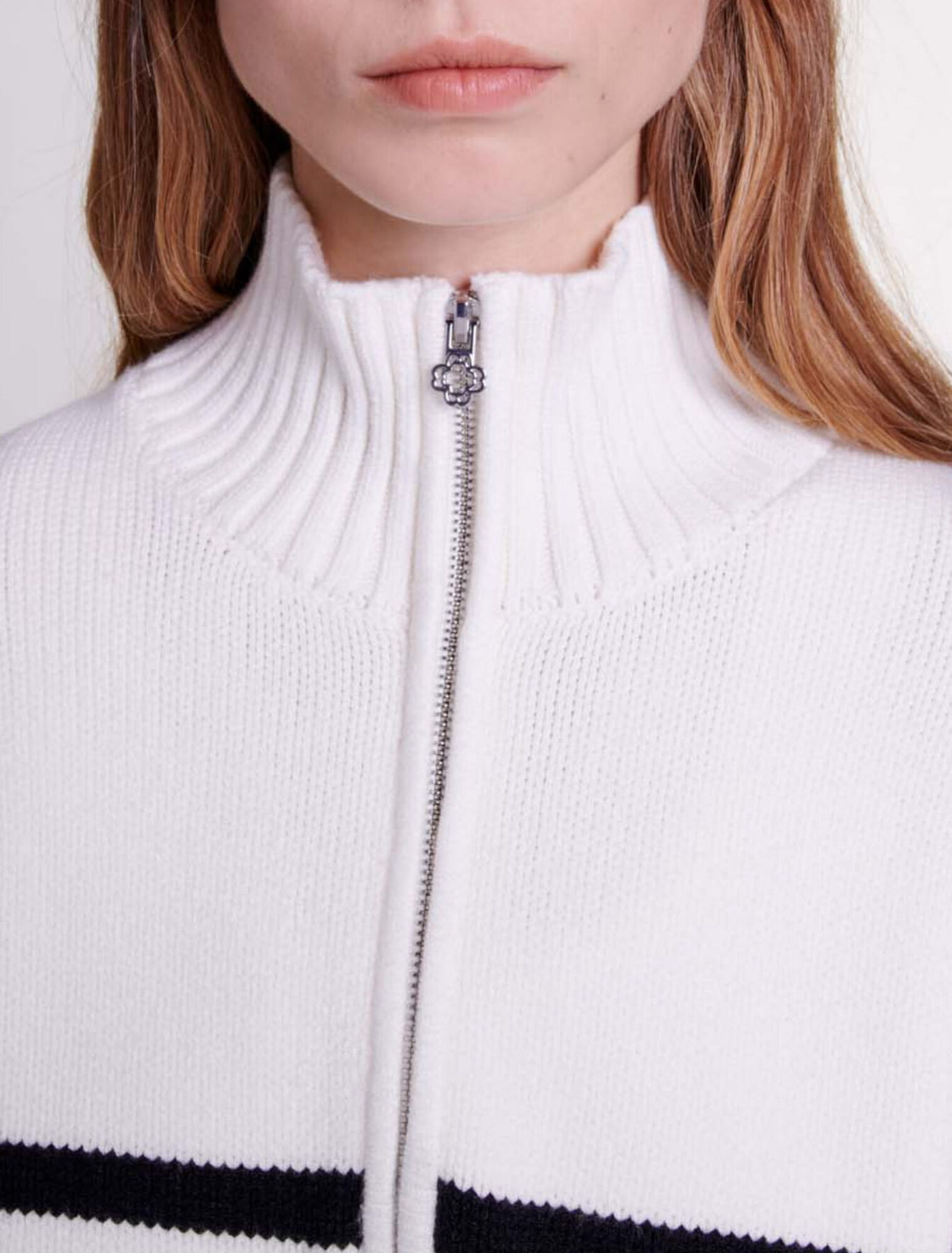 Breton jumper with zip collar