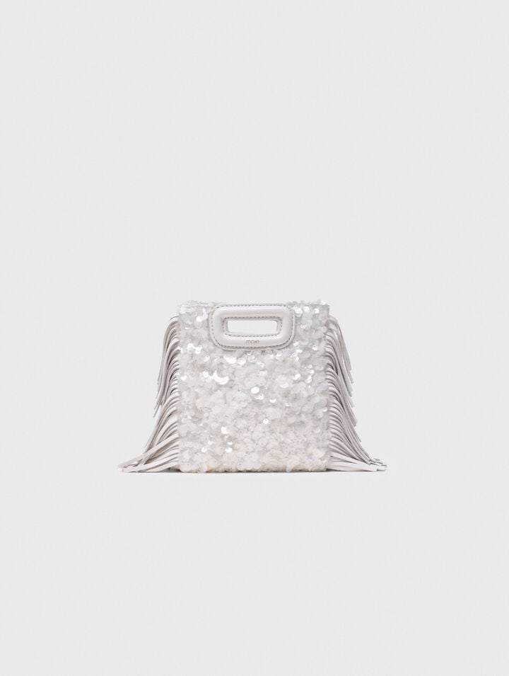 Sequinned M mini bag