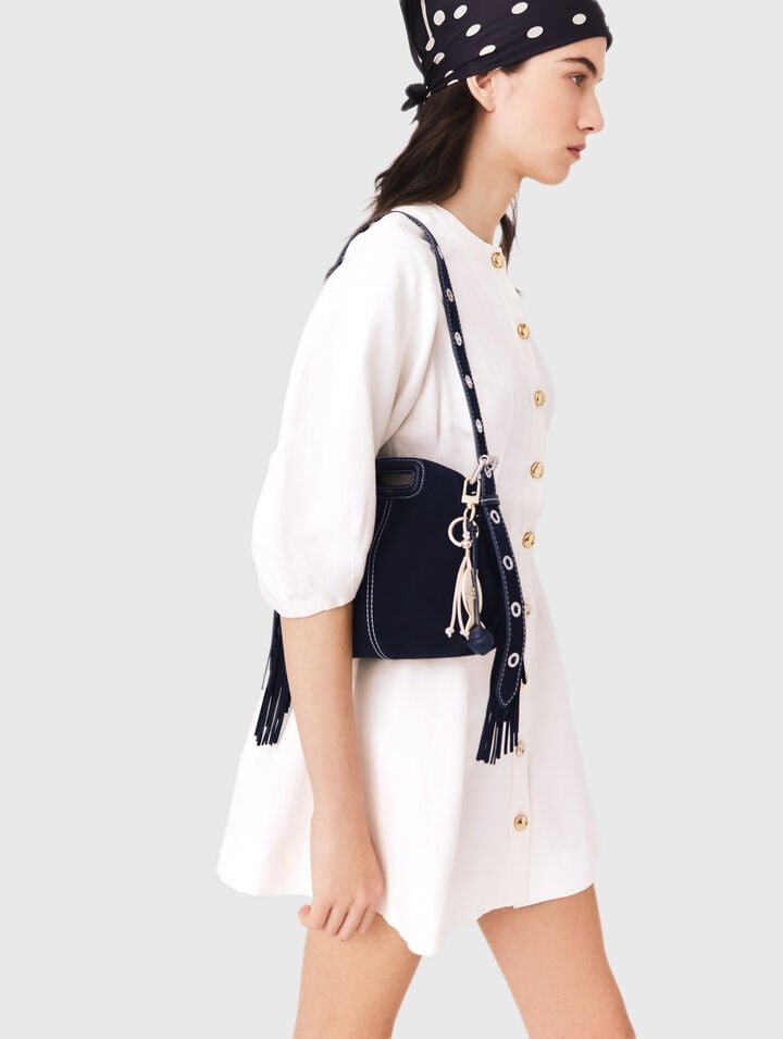 Topstitched suede mini Miss M bag