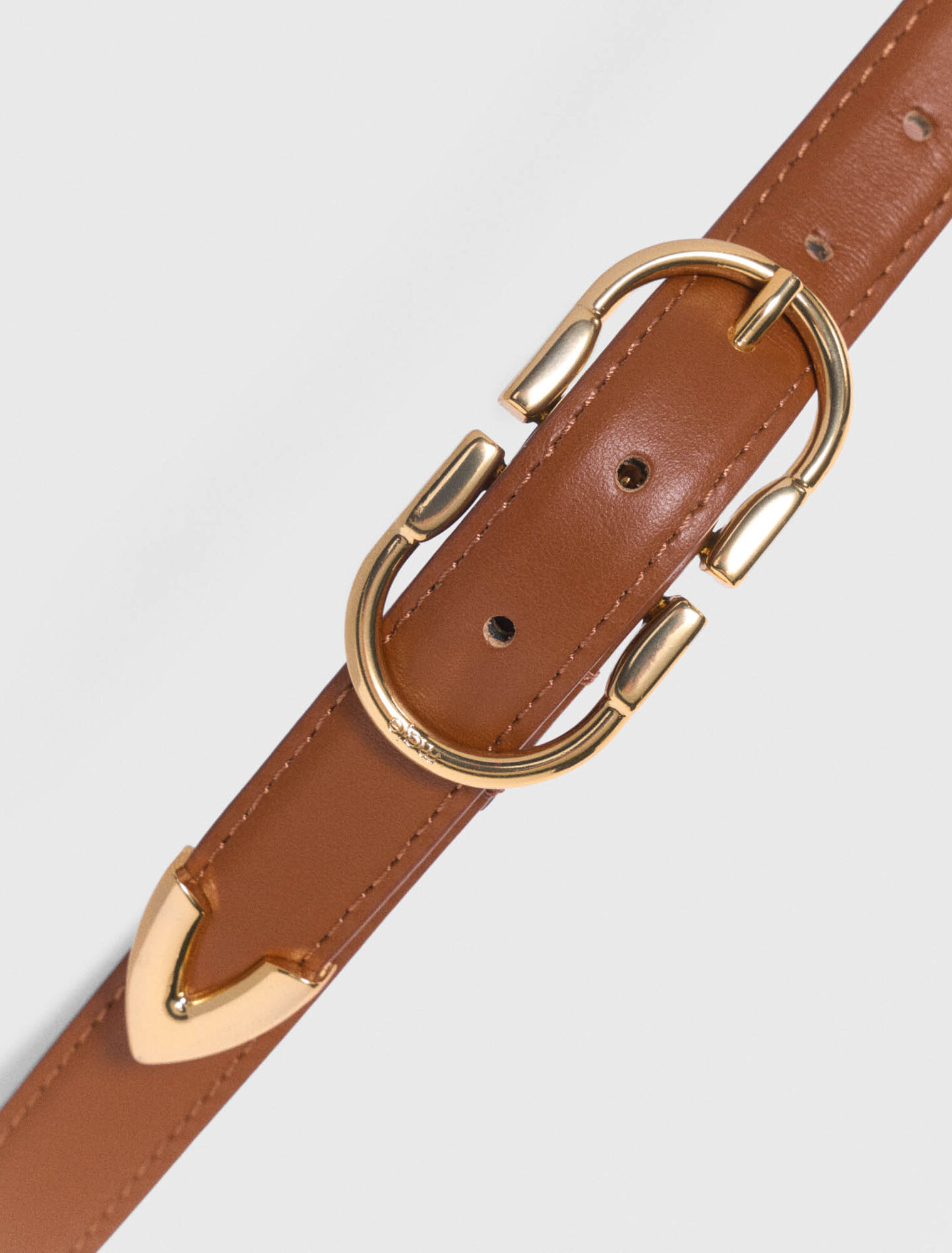 Double-buckle leather belt