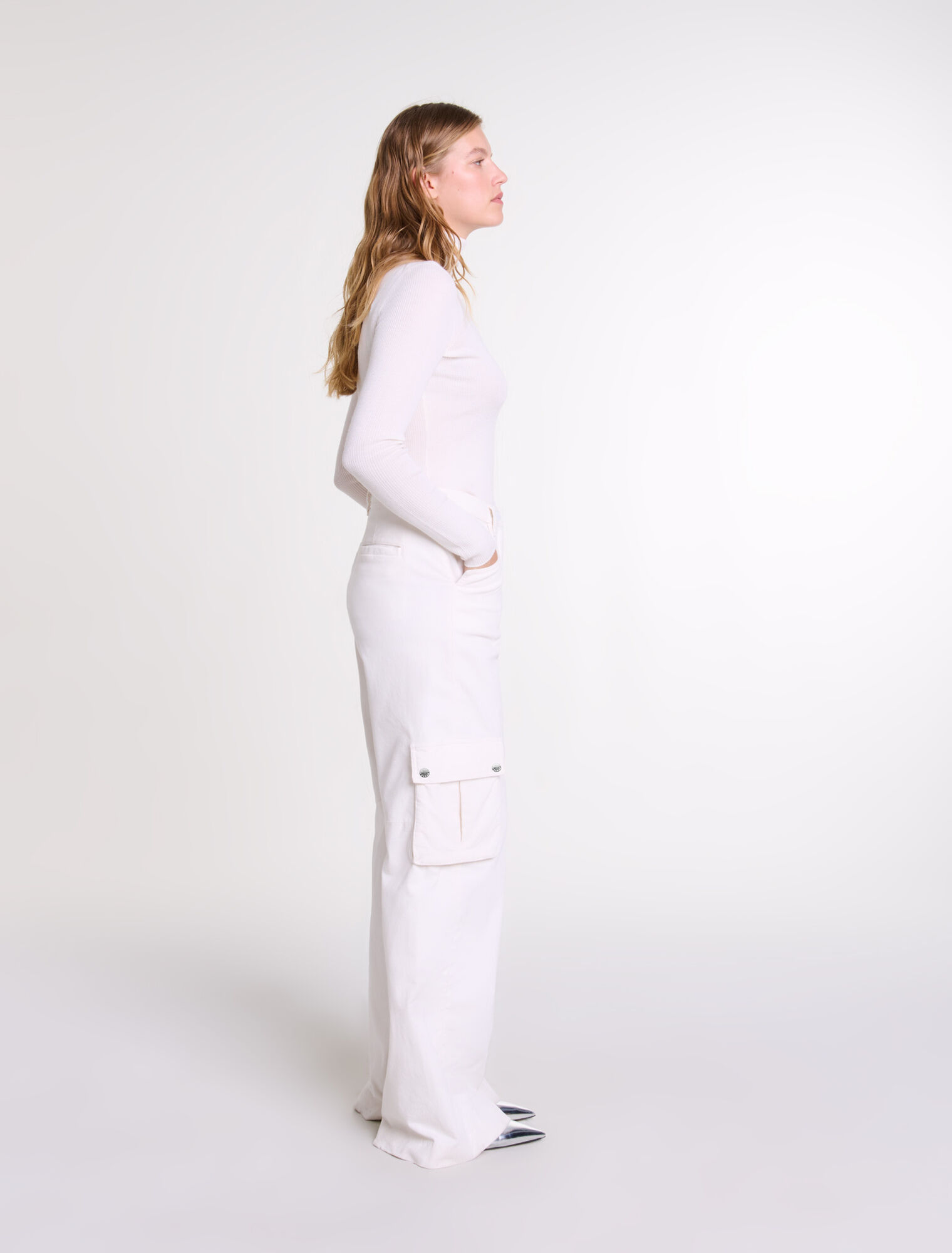 Velour cargo trousers