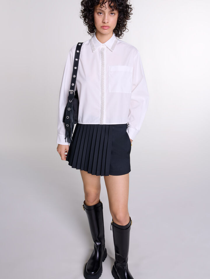 Beaded cropped shirt