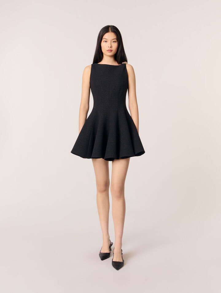 Short flared tweed dress