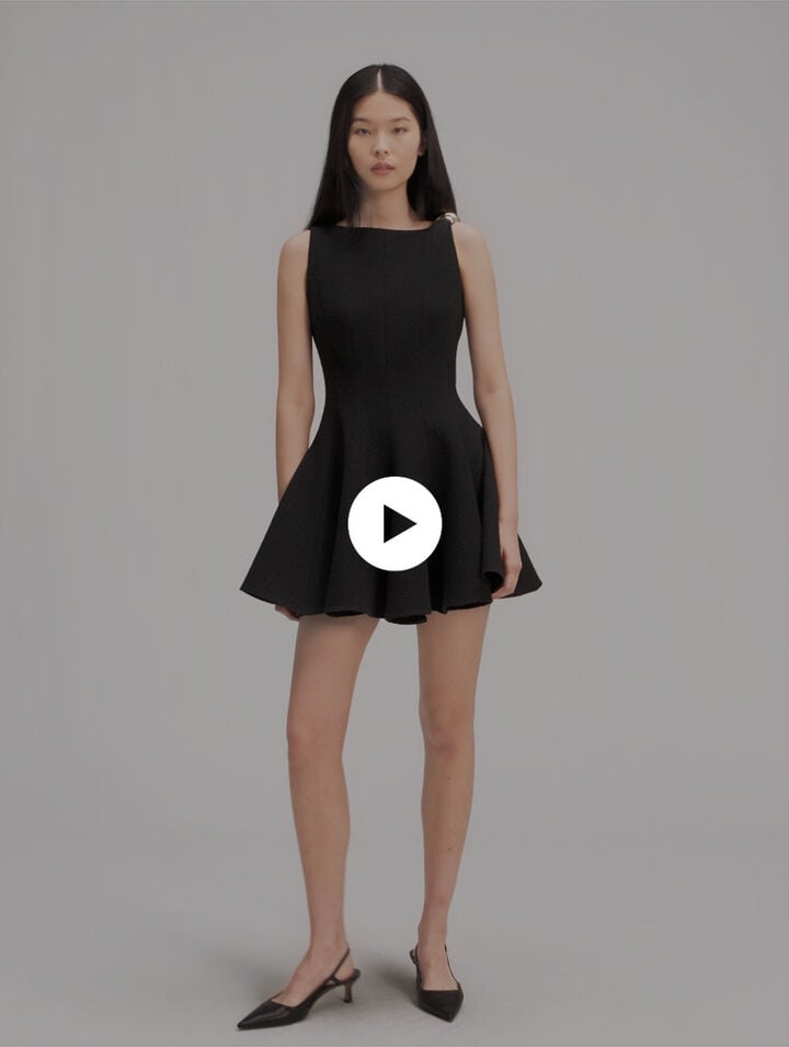 Short flared tweed dress