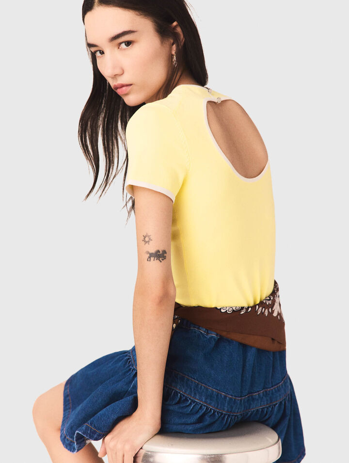 Round back cut-out jumper