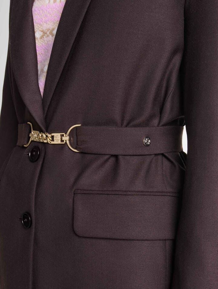 Belted suit jacket
