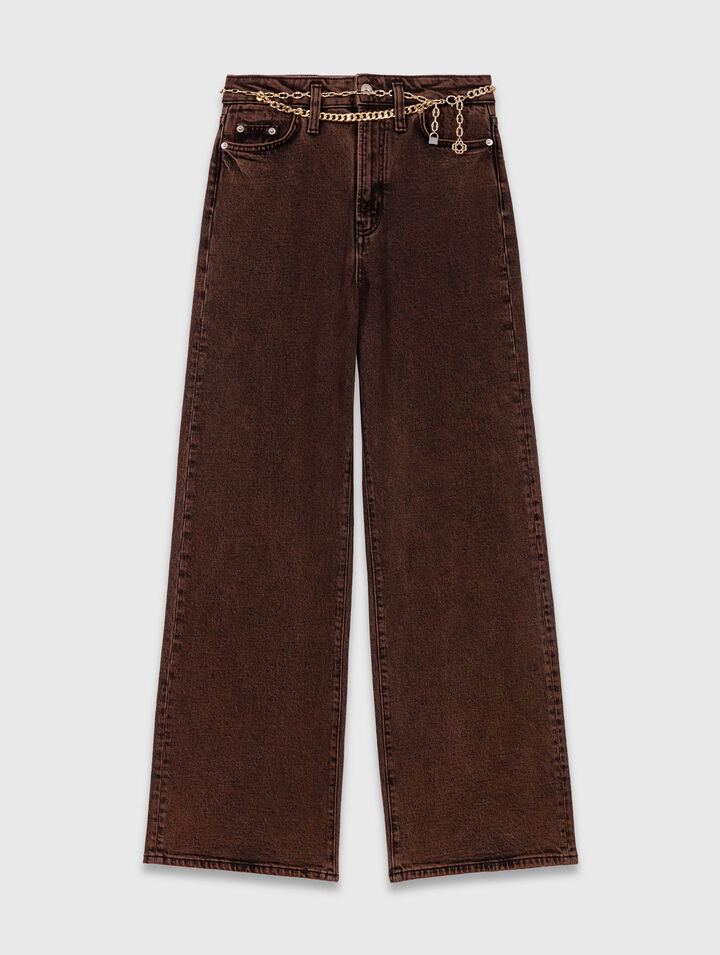 Bootcut jeans with chain