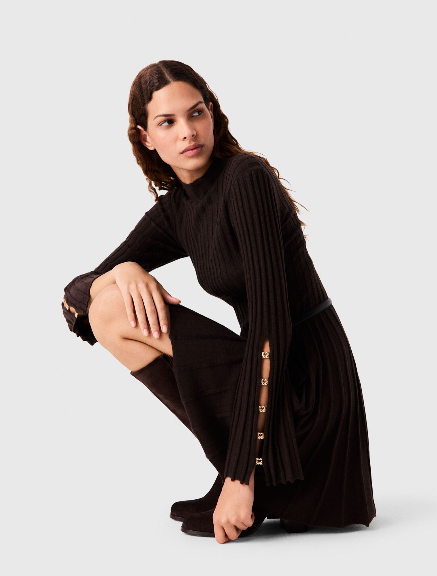 High-neck short skater dress