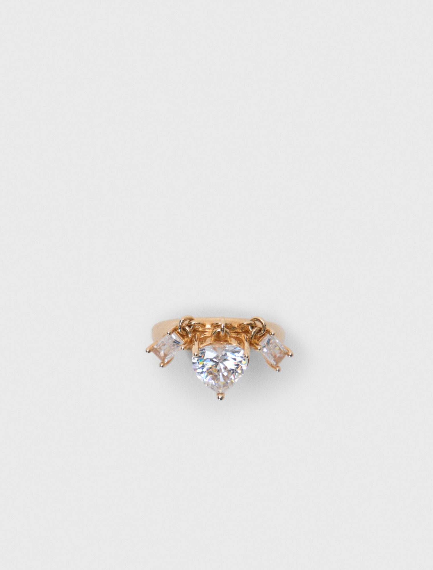 Rhinestone-jewelled gold-tone ring
