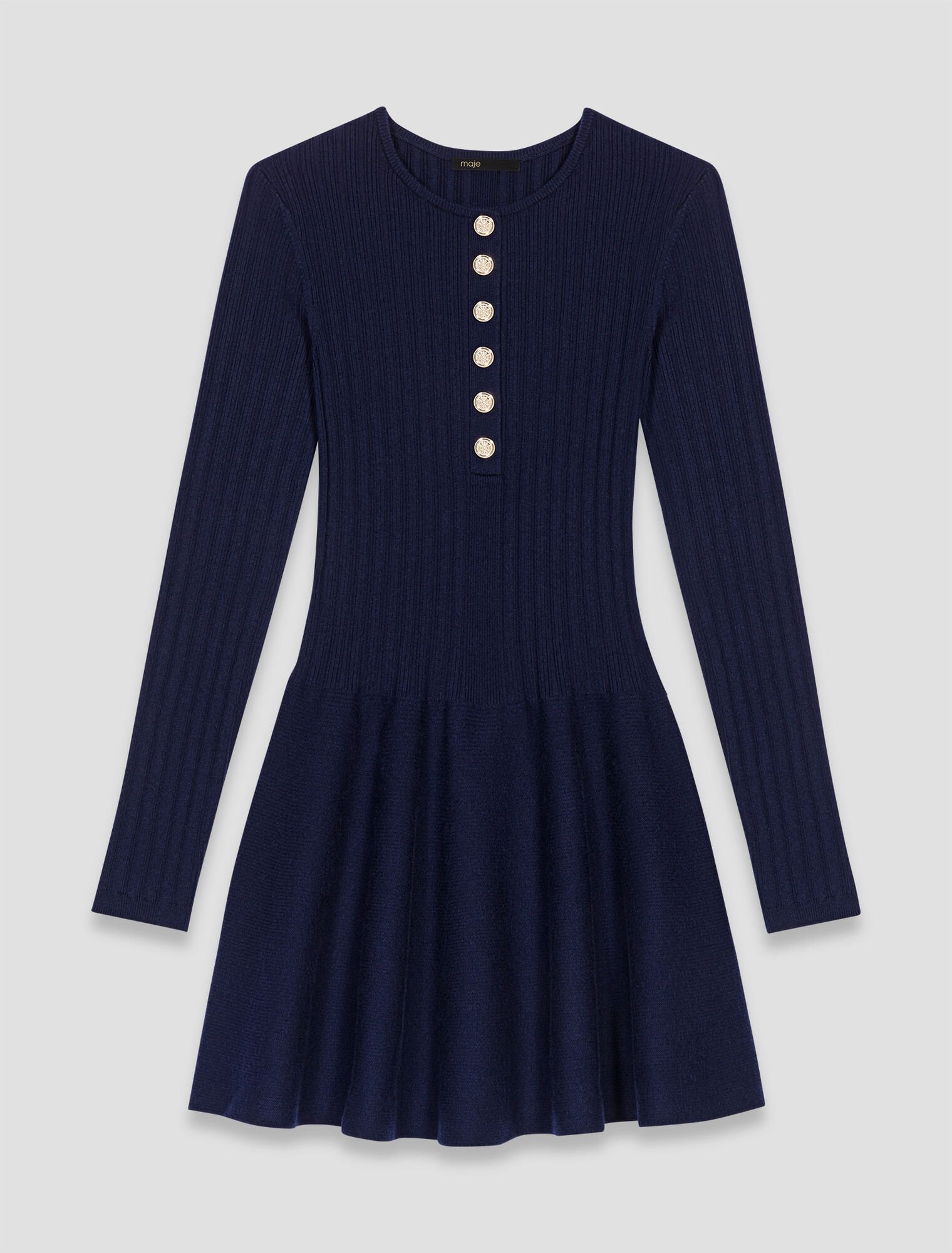 Knit dress with flared skirt