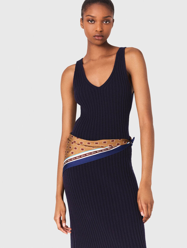 Knit dress with removable jumper