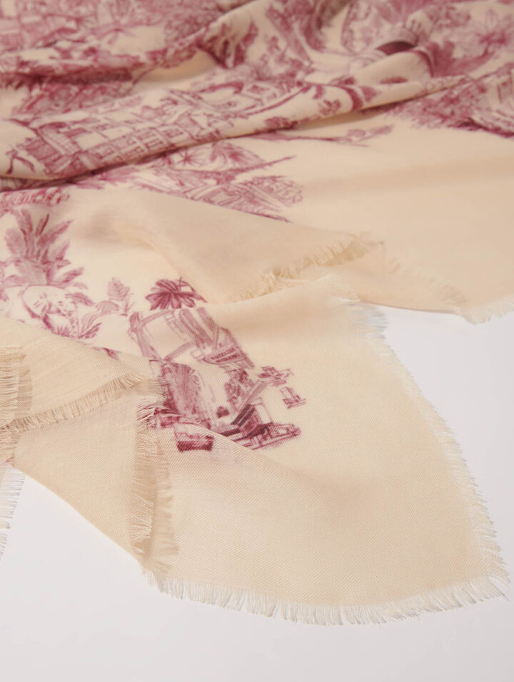 Patterned cashmere blend scarf