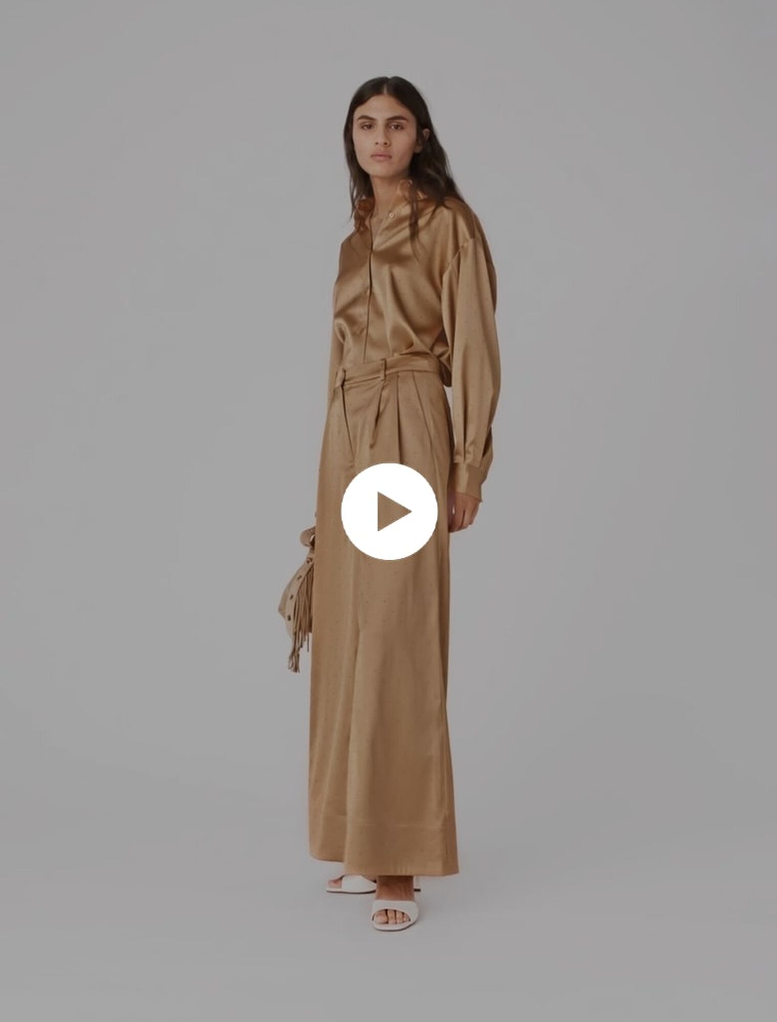 Rhinestone satin shirt