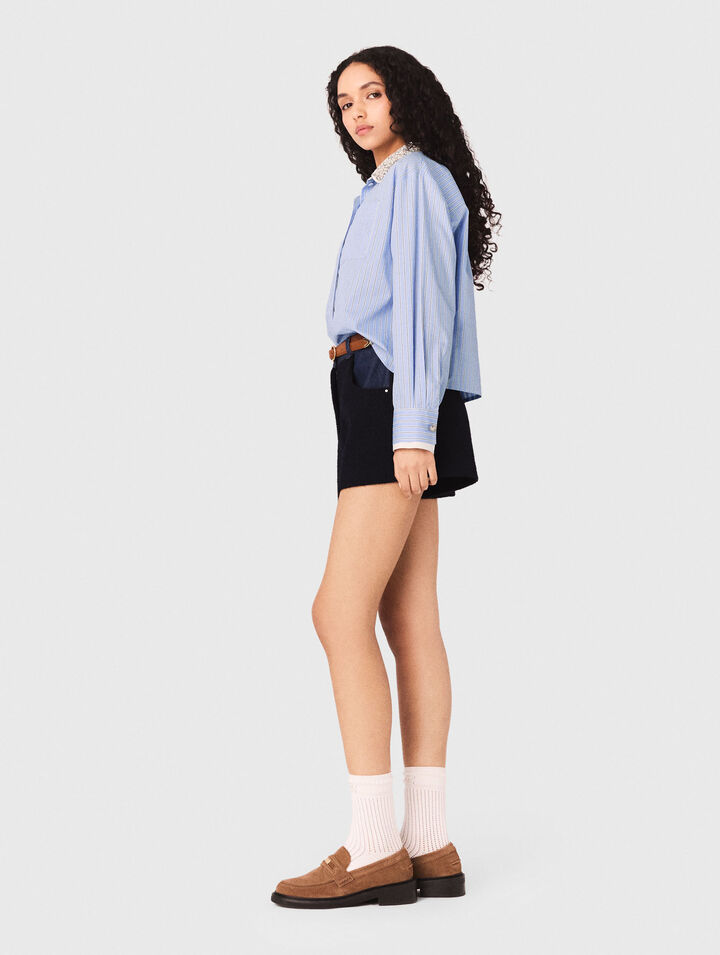 Shirt with removable jewel collar