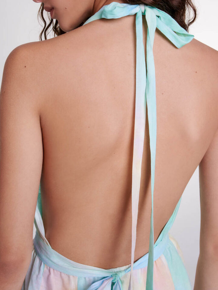 Backless tie-dye dress
