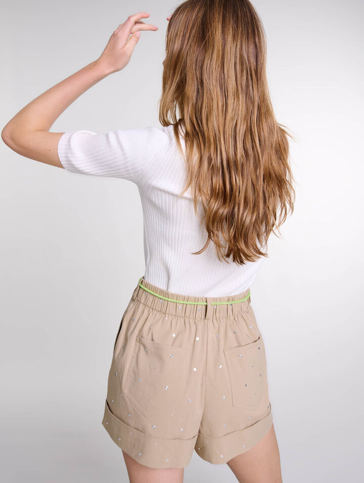 Cotton studded shorts