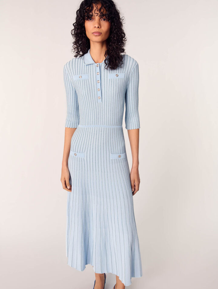 Rib knit midi dress