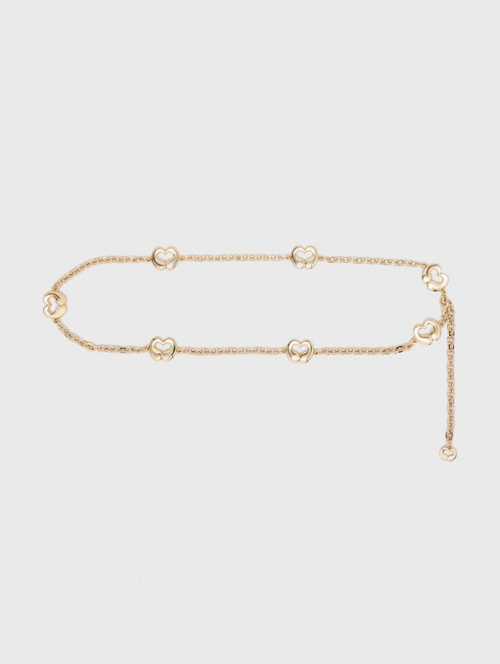 Chain belt with logo details