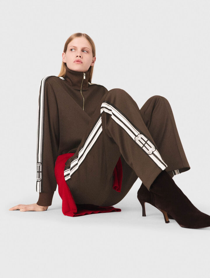 Sweatshirt with straight stripes