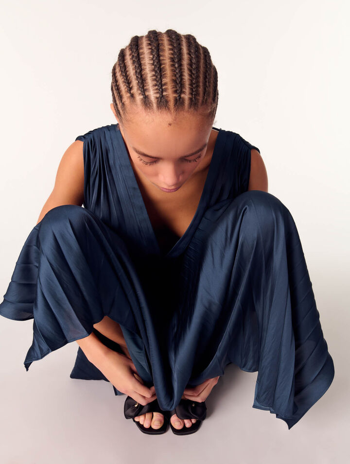 Pleated maxi dress
