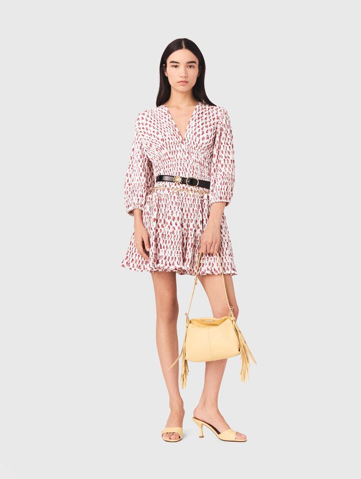 Patterned pleated dress