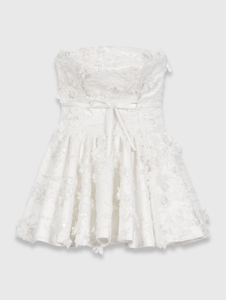 Short embroidered bustier dress