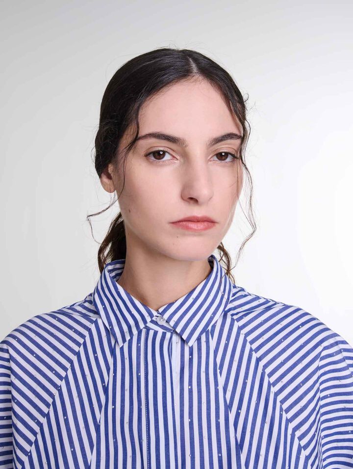 Rhinestone striped shirt