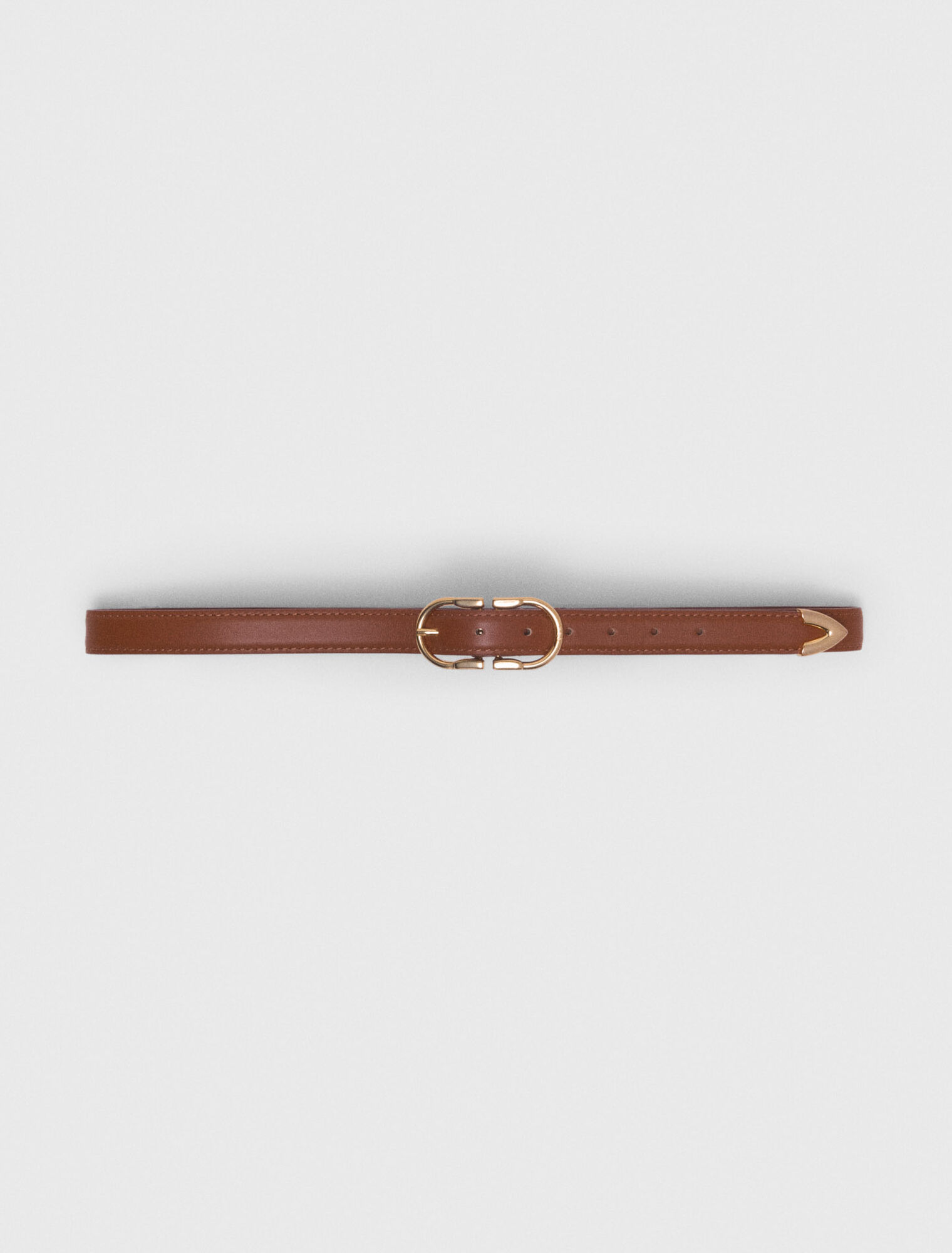 Double-buckle leather belt