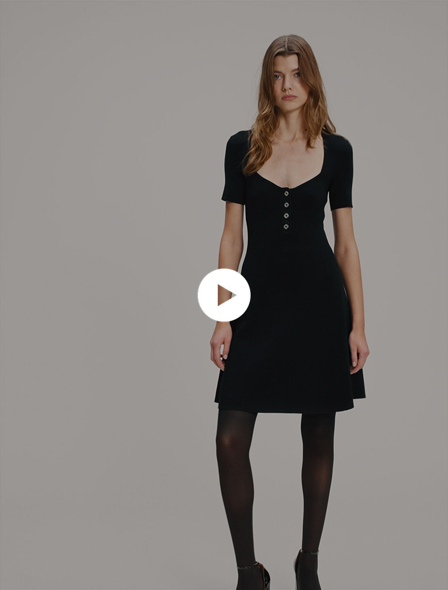 Rib knit short dress