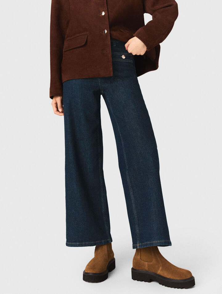 Wide jeans with patch pockets