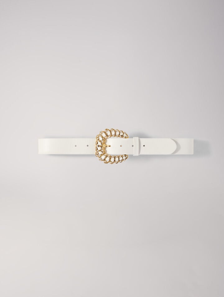 Belt with diamanté buckle