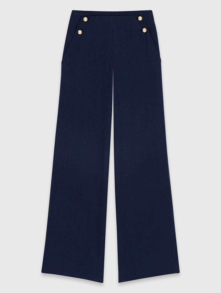 Linen-blend sailor trousers