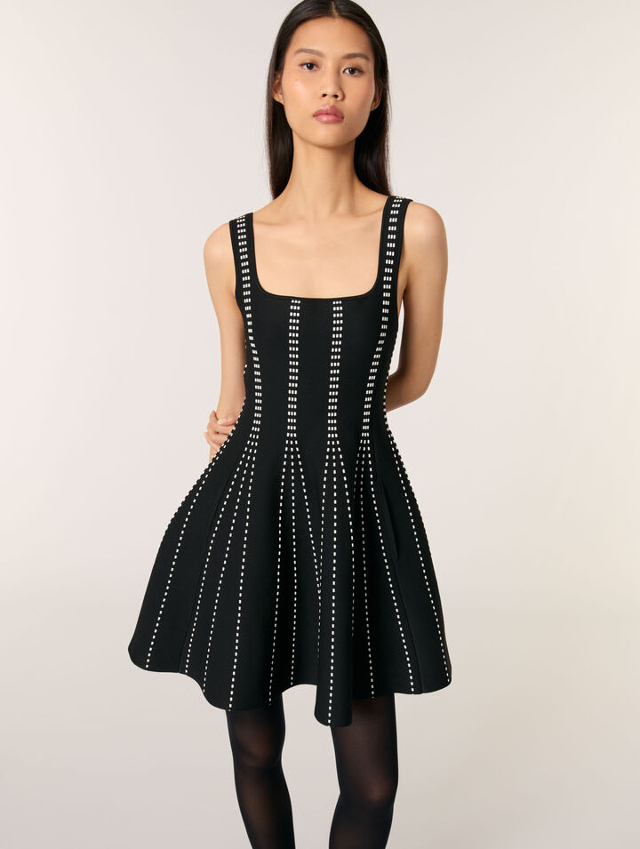 Short jacquard knit dress