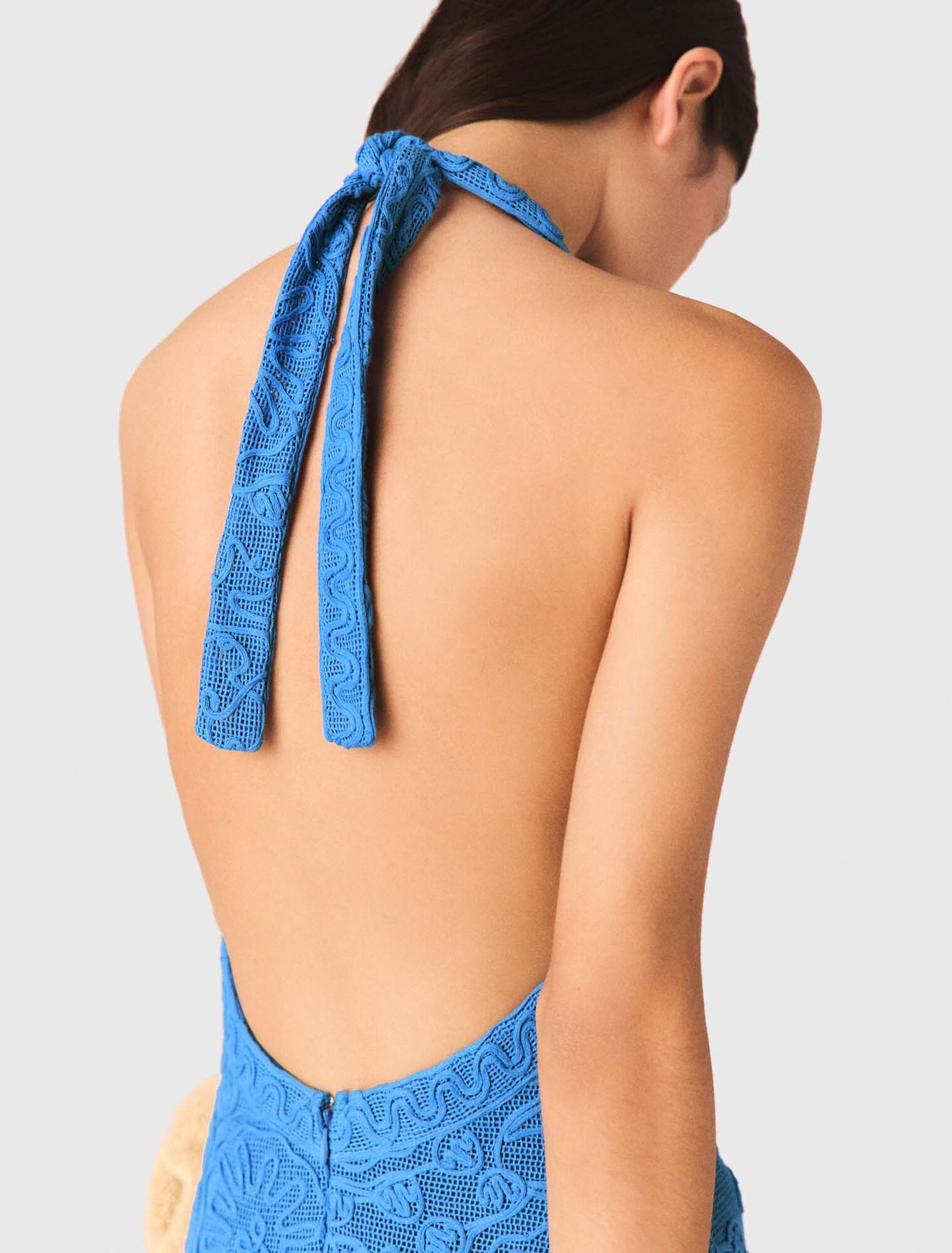 Backless guipure maxi dress