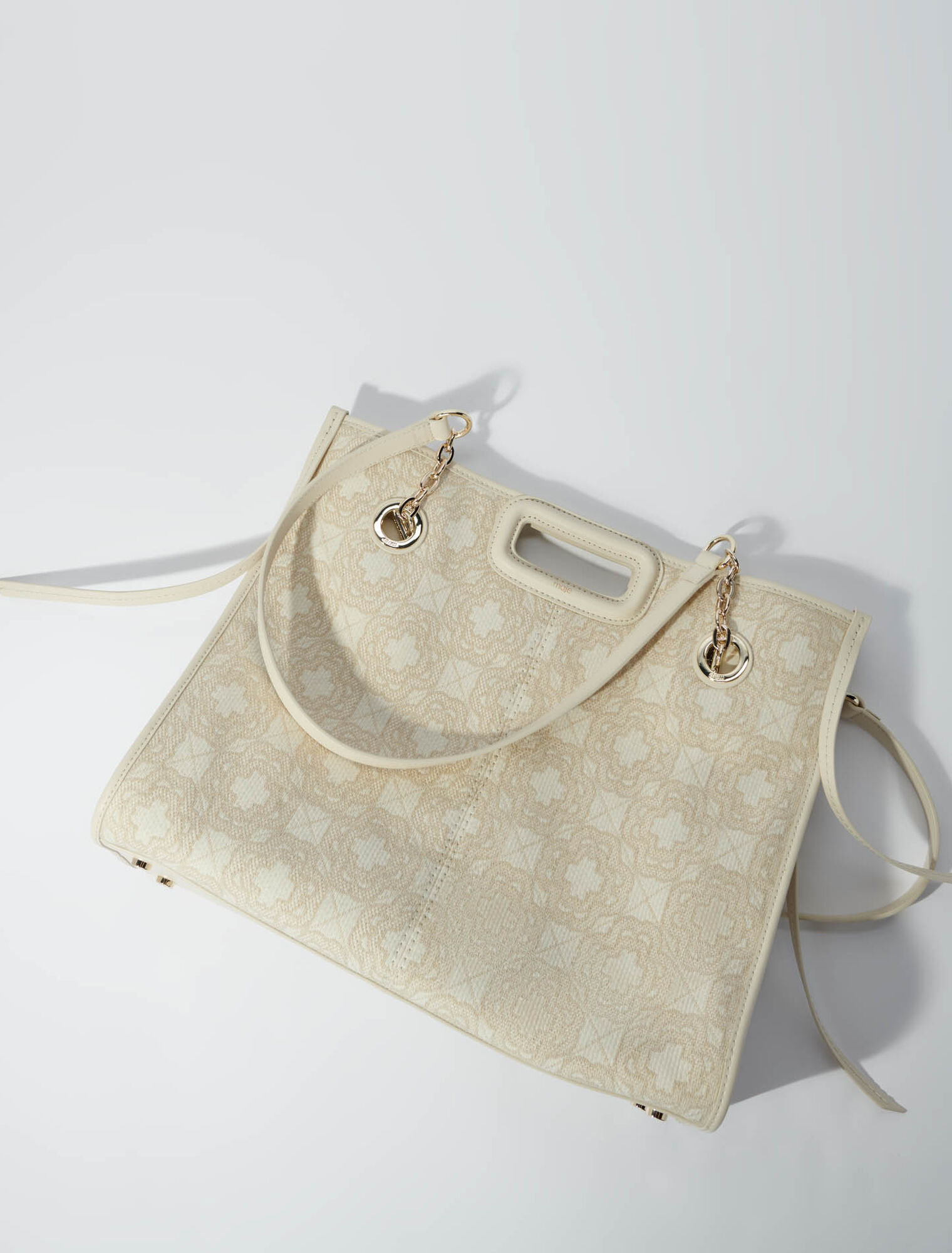 Clover print canvas shopping bag