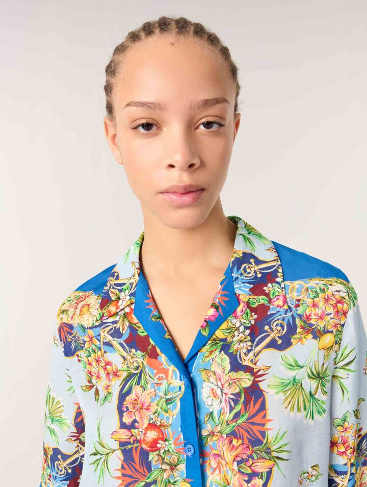 Patterned cropped shirt