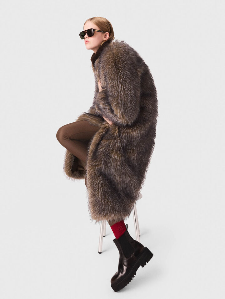 Long faux fur coat