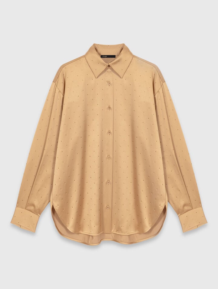 Rhinestone satin shirt