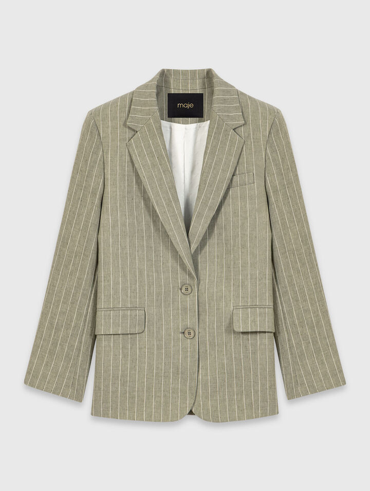 Linen blend suit jacket